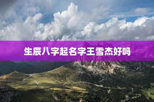 生辰八字起名字王雪杰好吗