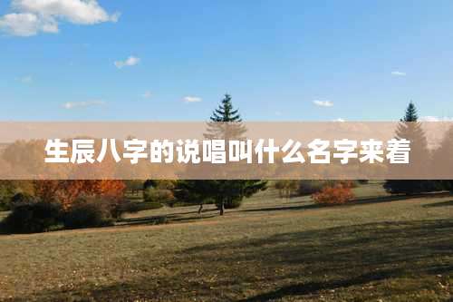 生辰八字的说唱叫什么名字来着