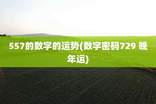 557的数字的运势(数字密码729 晚年运)