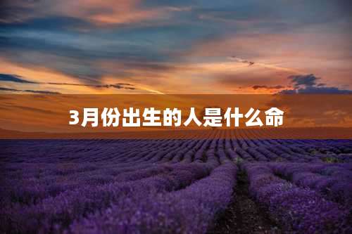 3月份出生的人是什么命