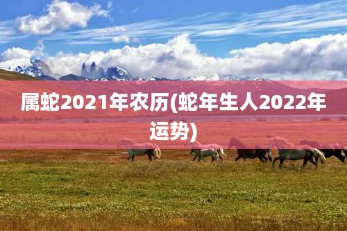 属蛇2021年农历(蛇年生人2022年运势)