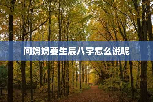 问妈妈要生辰八字怎么说呢