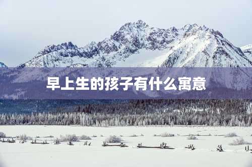早上生的孩子有什么寓意