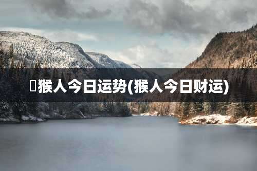 䲩猴人今日运势(猴人今日财运)