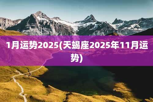 1月运势2025(天蝎座2025年11月运势)