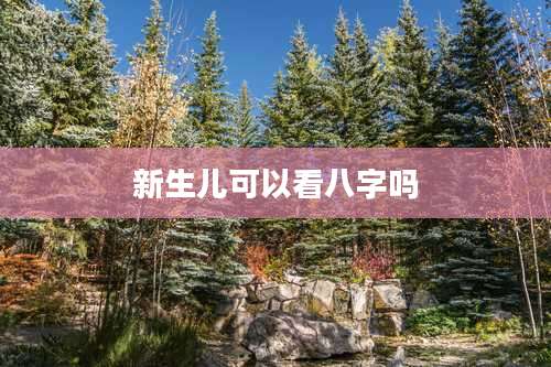 新生儿可以看八字吗