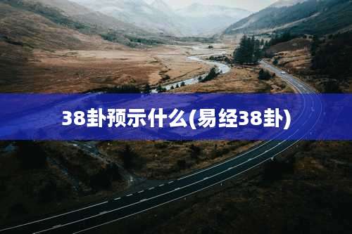 38卦预示什么(易经38卦)