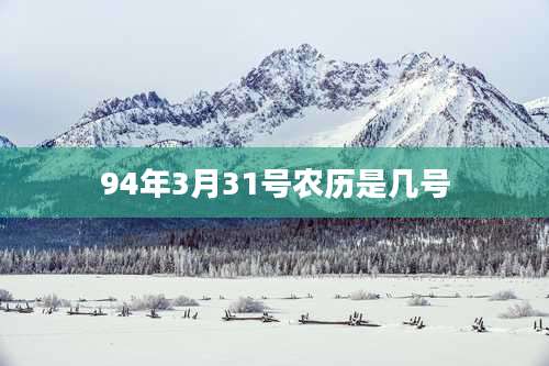 94年3月31号农历是几号