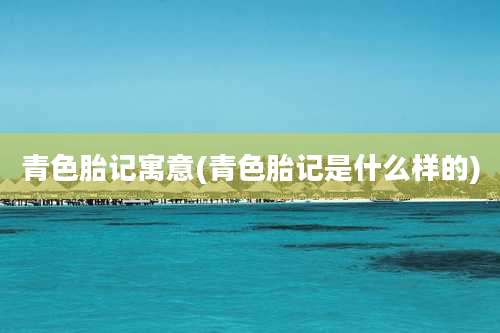 青色胎记寓意(青色胎记是什么样的)