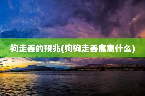 狗走丢的预兆(狗狗走丢寓意什么)