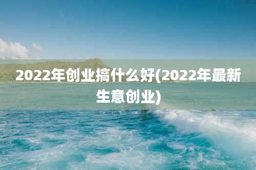 2022年创业搞什么好(2022年最新生意创业)