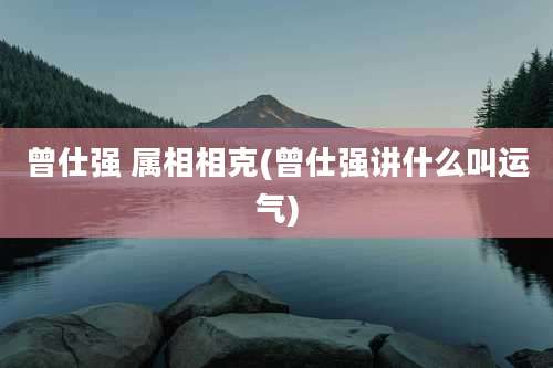 曾仕强 属相相克(曾仕强讲什么叫运气)