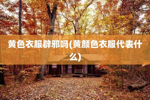 黄色衣服辟邪吗(黄颜色衣服代表什么)