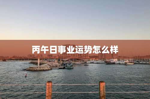 丙午日事业运势怎么样