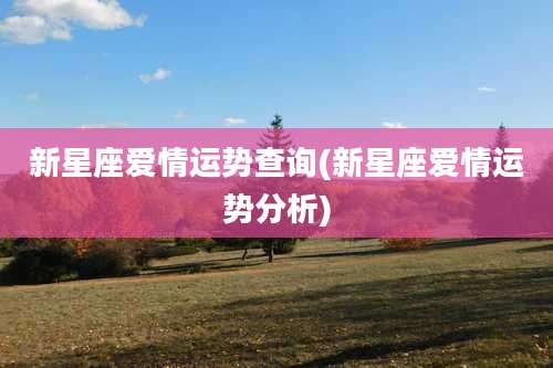 新星座爱情运势查询(新星座爱情运势分析)