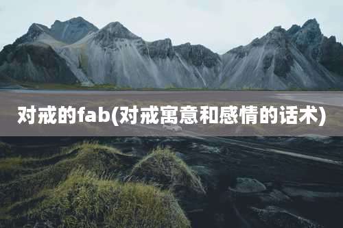 对戒的fab(对戒寓意和感情的话术)