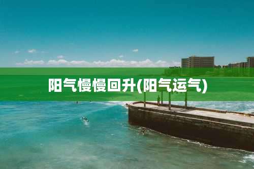 阳气慢慢回升(阳气运气)