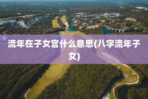流年在子女宫什么意思(八字流年子女)