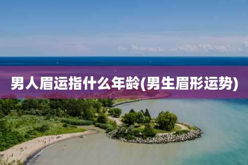 男人眉运指什么年龄(男生眉形运势)