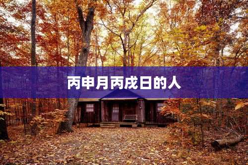 丙申月丙戌日的人