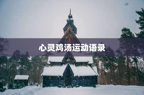 心灵鸡汤运动语录