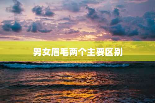 男女眉毛两个主要区别