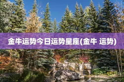 金牛运势今日运势星座(金牛 运势)
