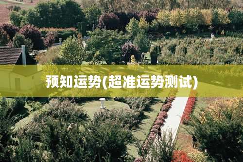预知运势(超准运势测试)