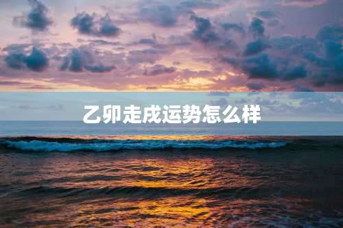 乙卯走戌运势怎么样