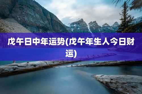 戊午日中年运势(戊午年生人今日财运)