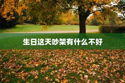 生日这天吵架有什么不好