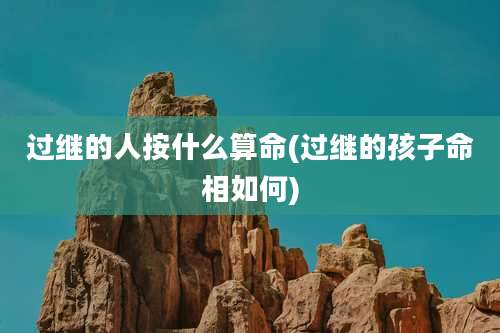 过继的人按什么算命(过继的孩子命相如何)