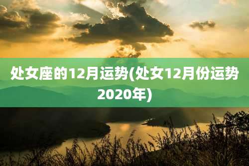 处女座的12月运势(处女12月份运势2020年)