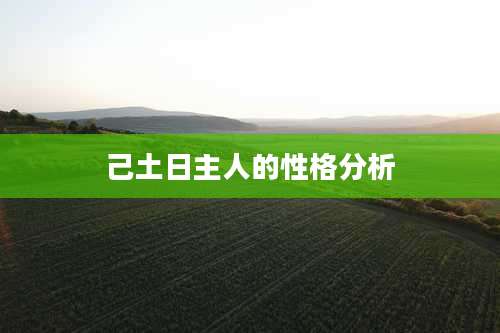 己土日主人的性格分析
