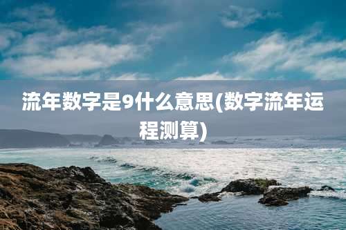 流年数字是9什么意思(数字流年运程测算)