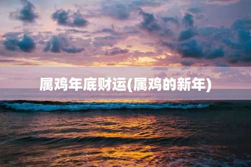 属鸡年底财运(属鸡的新年)