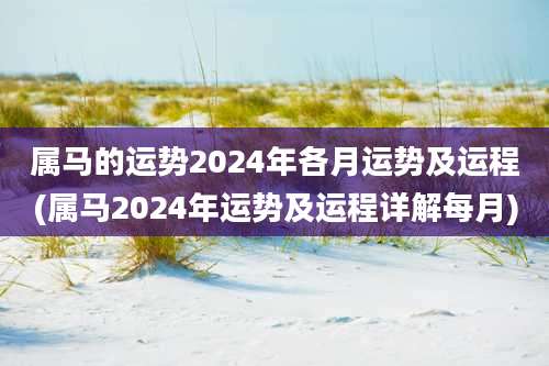 属马的运势2024年各月运势及运程(属马2024年运势及运程详解每月)