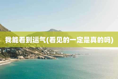 我能看到运气(看见的一定是真的吗)