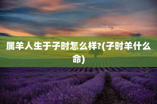 属羊人生于子时怎么样?(子时羊什么命)