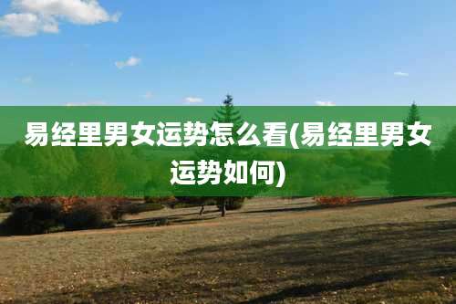 易经里男女运势怎么看(易经里男女运势如何)