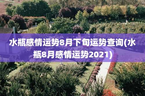 水瓶感情运势8月下旬运势查询(水瓶8月感情运势2021)