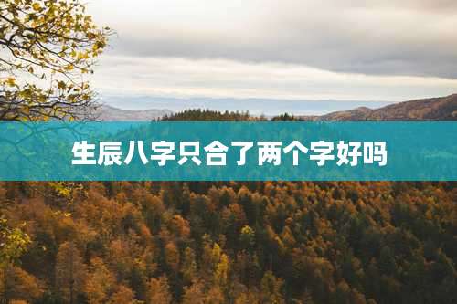 生辰八字只合了两个字好吗