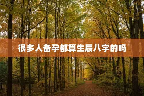 很多人备孕都算生辰八字的吗