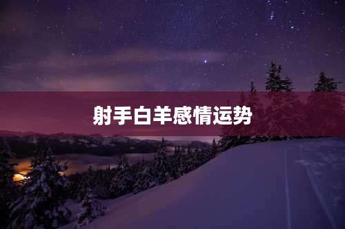 射手白羊感情运势