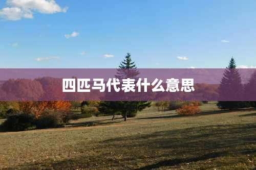 四匹马代表什么意思