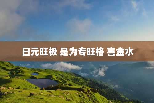 日元旺极 是为专旺格 喜金水