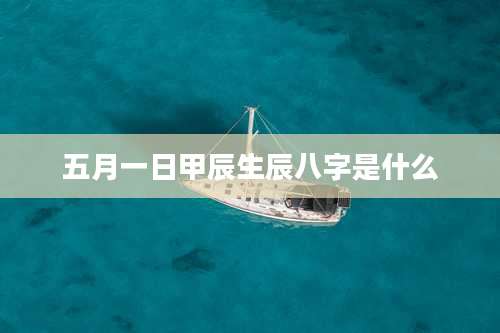 五月一日甲辰生辰八字是什么