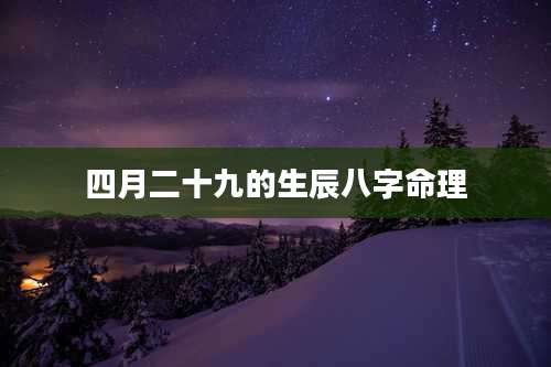 四月二十九的生辰八字命理
