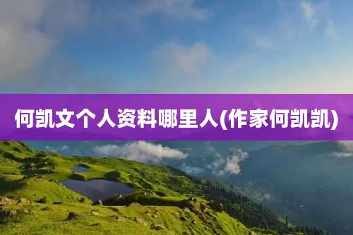 何凯文个人资料哪里人(作家何凯凯)