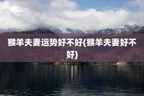 猴羊夫妻运势好不好(猴羊夫妻好不好)